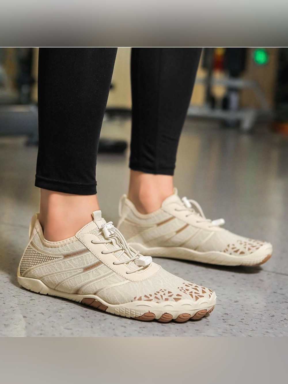Barefoot Aqua shoes Light Beige suitable for swimming, beach & hiking size 9.5